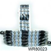 36inch Blue Crystal, Alloy,Magnetic Wrap Bracelet Necklace All in One Set